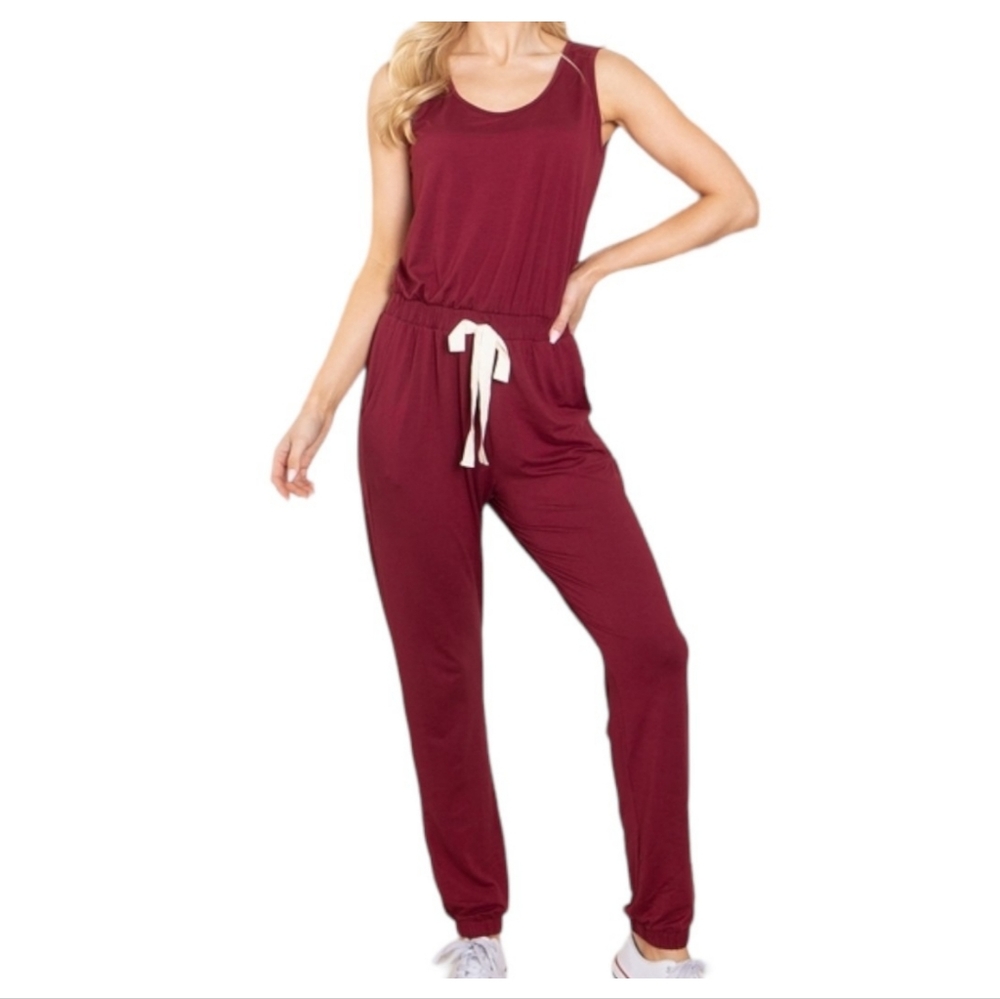 156.) Burgundy Jumpsuit
